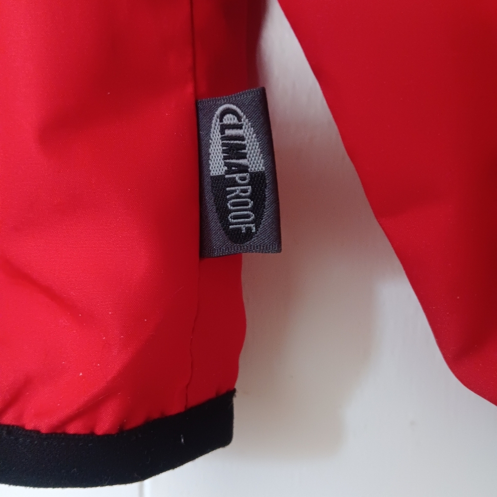 Adidas Men's Sporty Red Striped ClimaProof Hooded Pullover Windbreaker Jacket S - Picture 9 of 15
